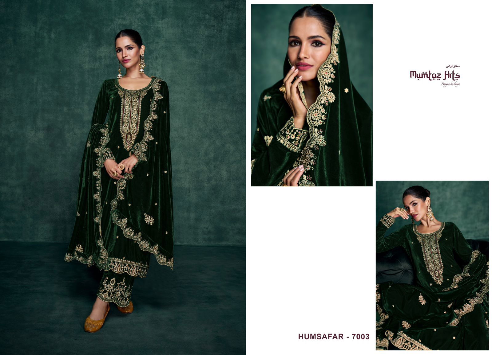 Humsafar By Mumtaz Art Velvet Designer Salwar Suits Catalog
 